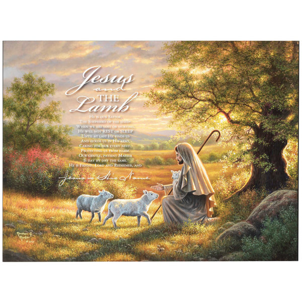 The Holiday Aisle Wall Plaque Jesus And Lamb 24x18 MDF Wayfair